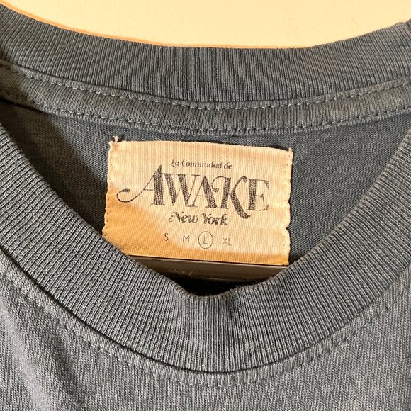Awake NY Blue Grey T shirt Size L - Picture 5 of 5